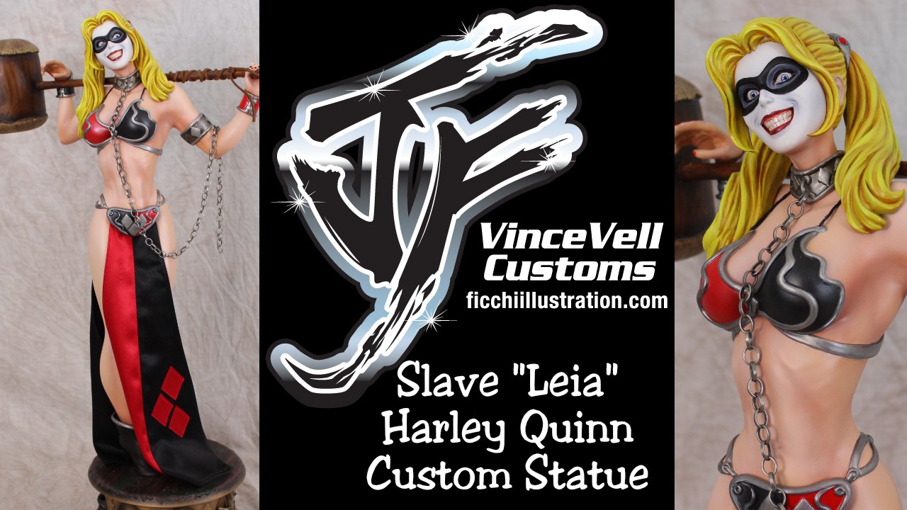 Slave Leia Harley Quinn Custom Statue