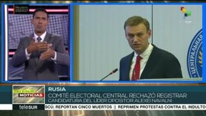 Rusia: Comité Electoral rechaza registrar al opositor Alexéi Navalni