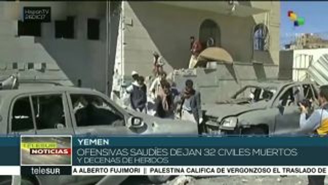 Bombardeos de coalición saudí deja al menos 32 muertos en Yemen