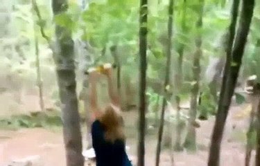 Funny Video: Mom Attempts a Zip Line and Does a Double Backflip