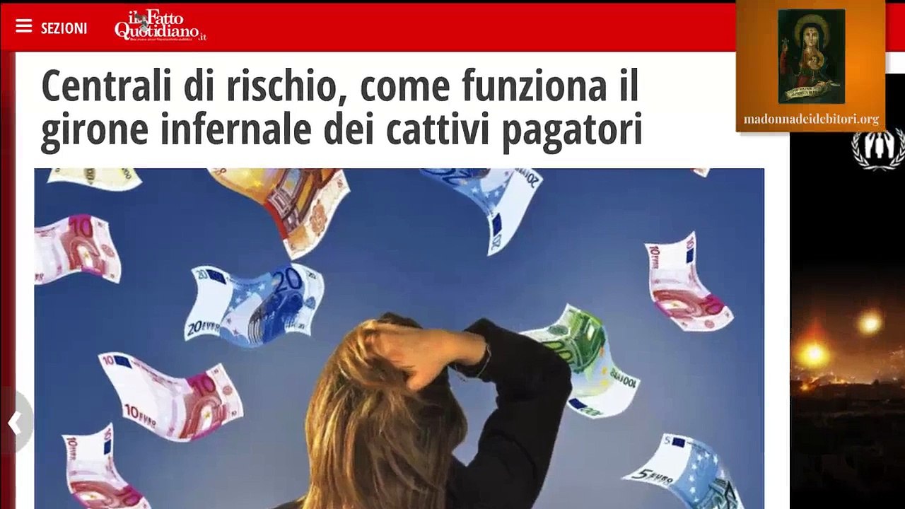 SOFFERENZA BANCARIA CONSEGUENZE : Madonna dei Debitori TV Focus sulle Centrali Rischi