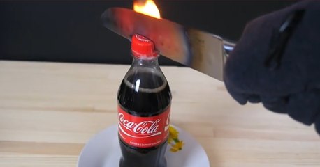 What Happens When You Cut Coke With Fire Knife!