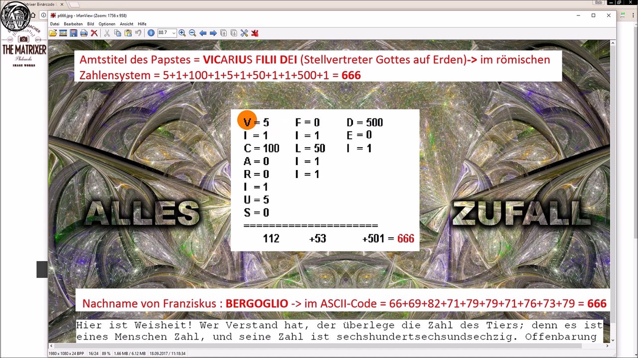 666 die Zahl des Tieres oder alles Zufall?