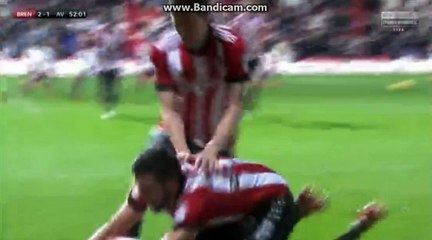 L.Vibe Goal Brentford 2 - 1 Aston Villa 26.12.2017 HD