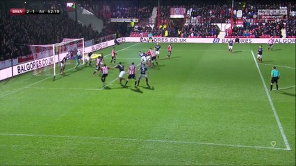 2-1 Lasse Vibe Goal England  Championship - 26.12.2017 Brentford FC 2-1 Aston Villa