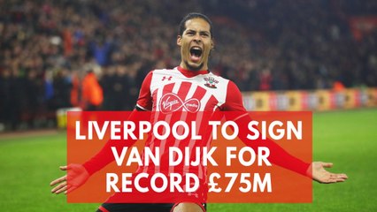 Liverpool agree world record £75m deal to sign Van Dijk from Southampton