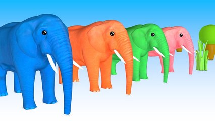 Learn Shapes Elephant Animals & Learn Color Ball W Cartoon Nursery Rhymes Song for Kids