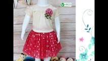 Quần áo trẻ em xuất khẩu giá sỉ - Bộ váy nơ ren xinh đẹp dành cho bé