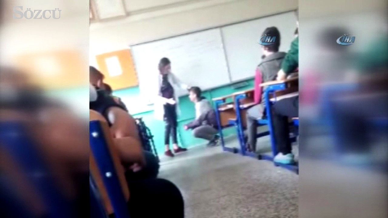 Kadın öğretmenden öğrenciye sınıfta şiddet