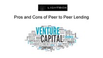 Pros and cons of peer to peer lending