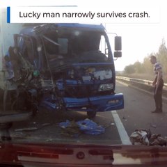 Ce conducteur a eu énormément de chance... Dingue