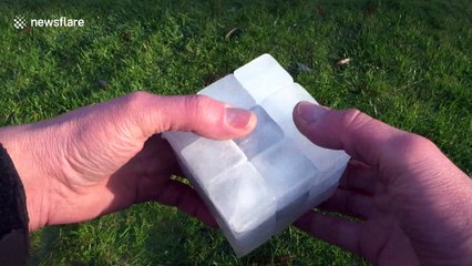Man creates functional Rubik's cube out of ice