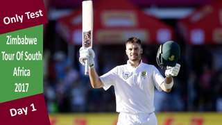 South Africa vs Zimbabwe | 1st Test | Day 1 | 26 Dec 17 | Aiden Markram Ton & AB de Villiers Fifty | Highlights