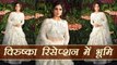 Virat - Anushka Mumbai Reception:  Bhumi Pednekar looks STUNNING in white lehenga | FilmiBeat