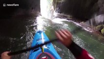 Kayaker runs 128-foot-tall waterfall in Mexico