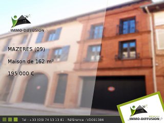 Maison A vendre Mazeres 162m2 - 195 000 Euros