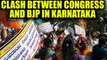 Mahadayi Water row : BJP and Congress workers clash outside KPCC office, Watch | Oneindia News