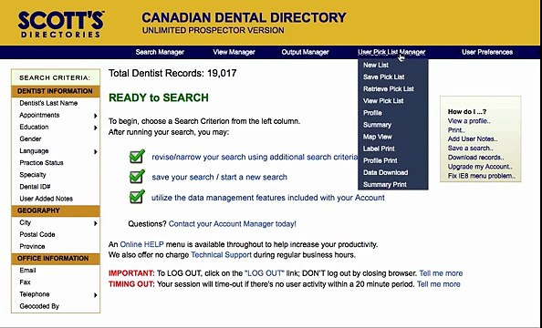 Canadian Dental Directory Online - Scott's Directories