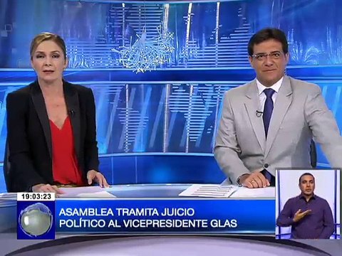 Asamblea tramita juicio político al Vicepresidente Glas