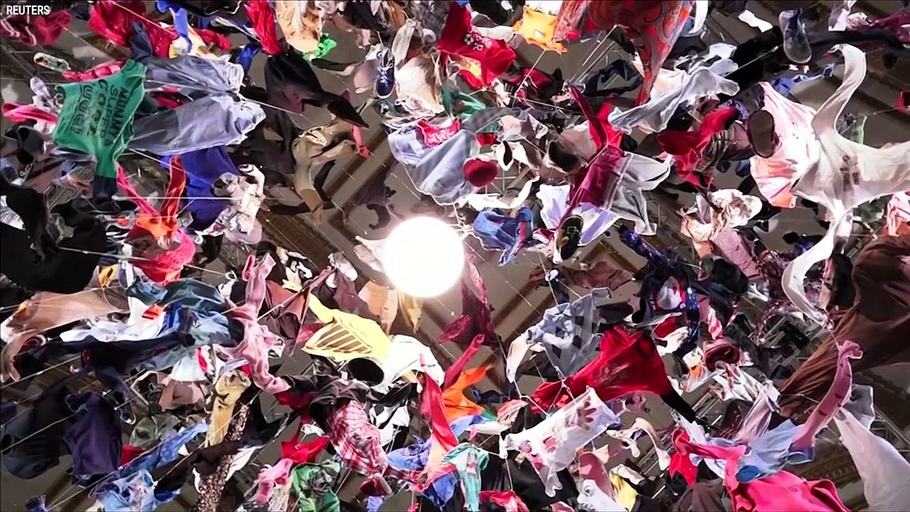 Artwork From Recycled Refugee Clothing Illuminates London Church