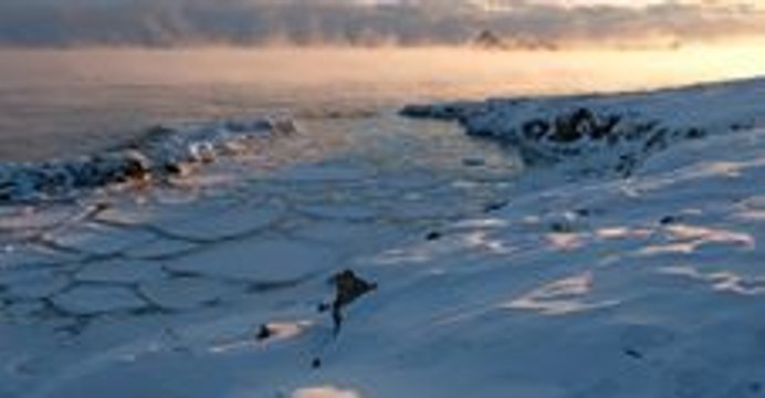 Sea Smoke Rises from Lake Superior in Minnesota