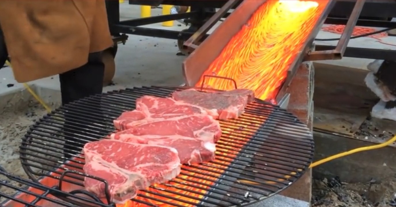Barbeque Made With Lava! Looks Delicious!