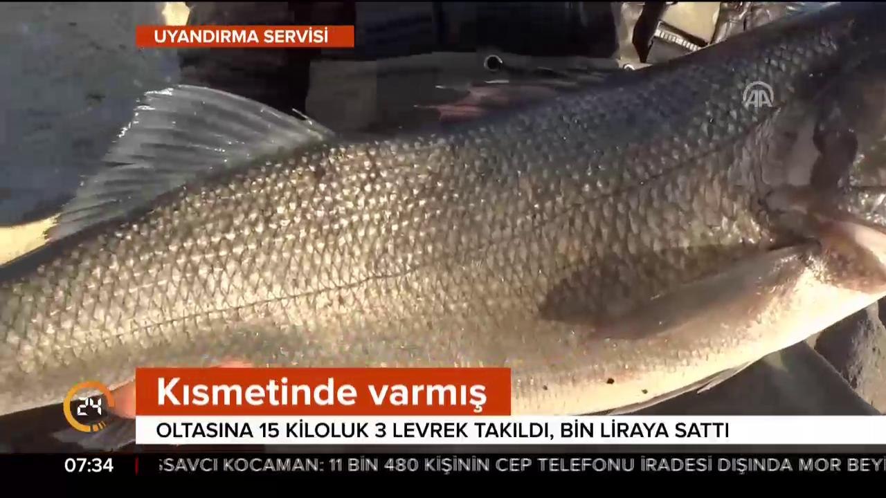 3 levrek yakaladı