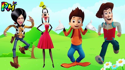 Wrong Heads Goofy Paw Patrol Toy Story Scarlet Finger family Nursery Rhymes for kids fun--Dg