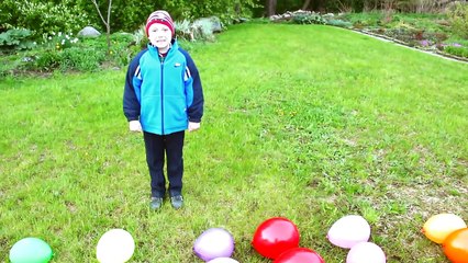 Learn Colours and Popping Water Balloons for Children and Toddlers _ Bad K