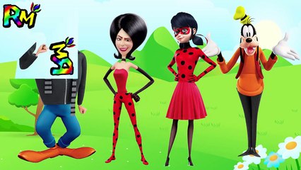 Wrong Legs Ladybug Goofy Despicable Me Gru Scarlet Finger family Nursery Rhymes for