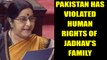Sushma Swaraj says Pakistan has violated 'Human Rights' of Kulbhushan Jadhav's family |Oneindia News