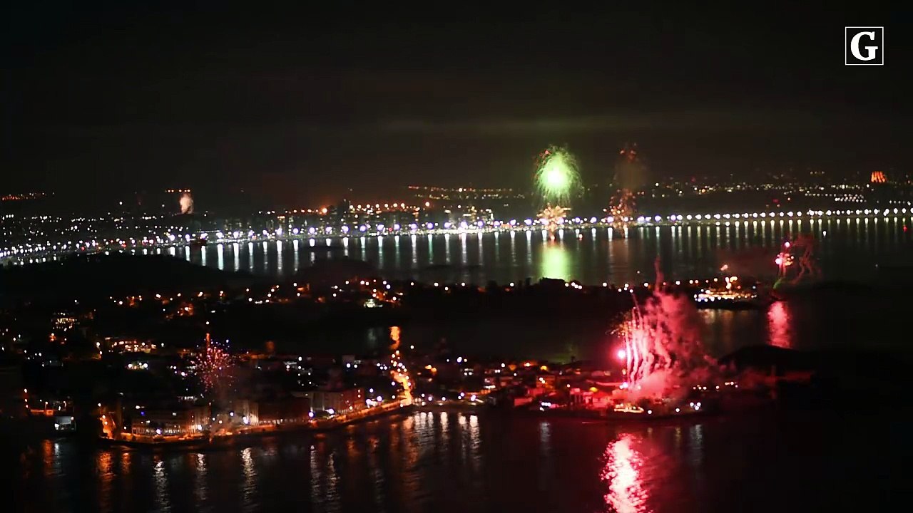 Queima de fogos de Camburi e Praia da Costa Visto do Morro do Moreno