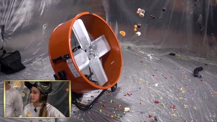 Throwing Giant Candy Into Fan!