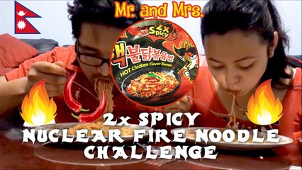 EXTREME 2x Spicy Nuclear Fire Noodle Challenge | Nepali Youtuber