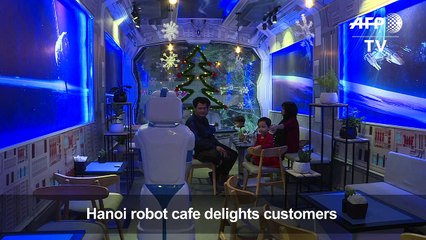 Hanoi's robot cafe delights customers