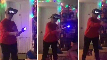 Un casque de réalité virtuelle a transformé cette grand-mère en Jedi