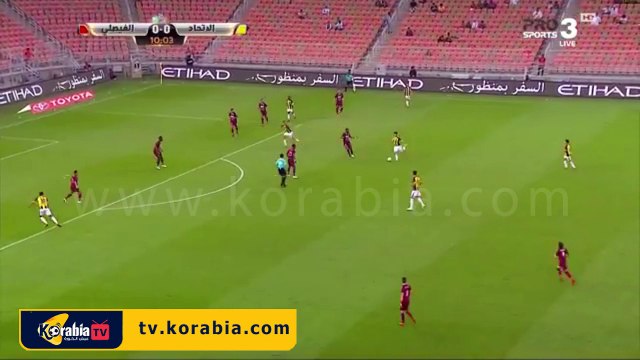 كهربا يتحصل على ركلة جزاء ليتقدم بها الاتحاد على الفيصلي