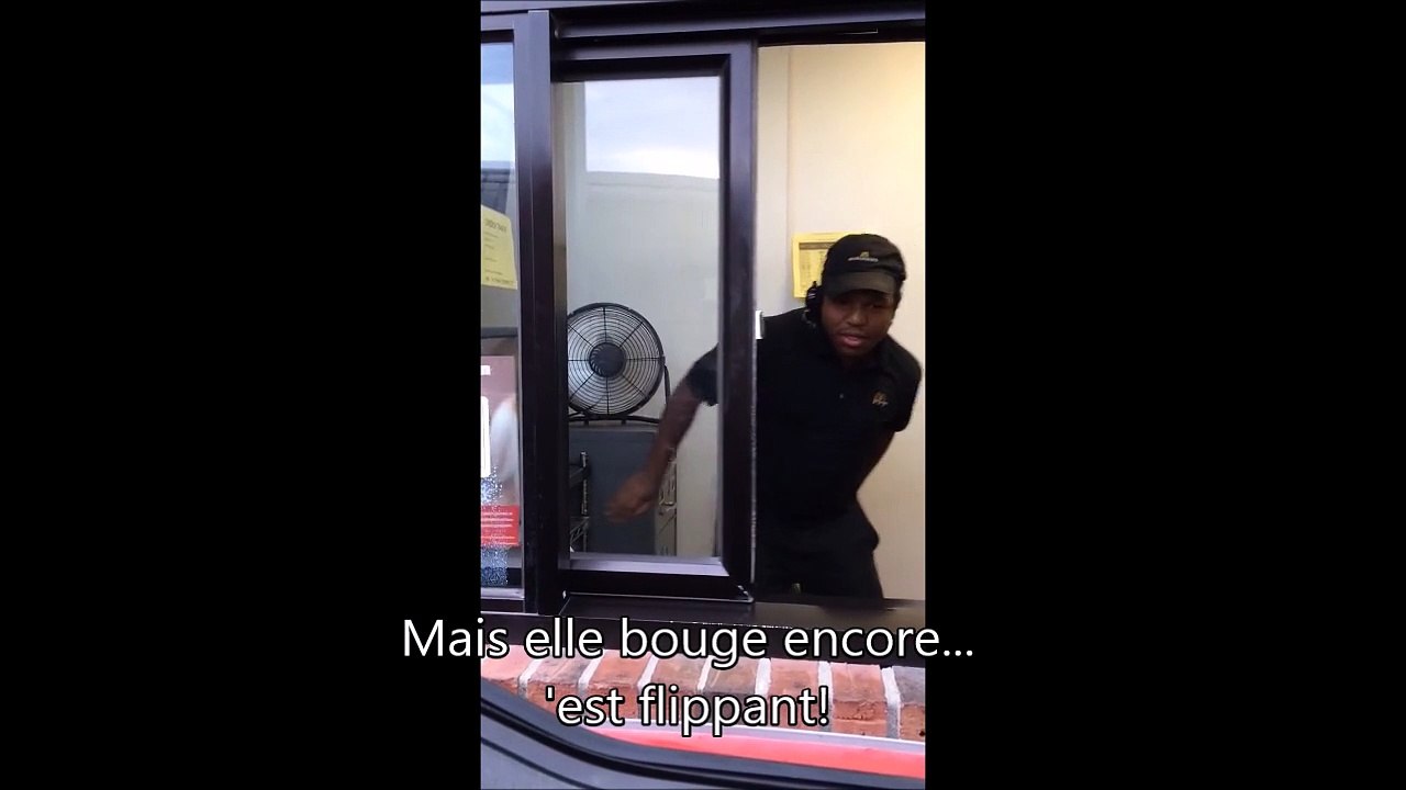 Quand l'employé du McDrive a peur d'une araignée... Impossible de servir les clients