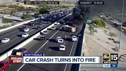 Car fire on Loop 101 near Hayden Road