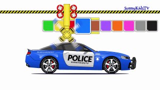 Cars and Trucks for kids Police car Learn colors Videos for child