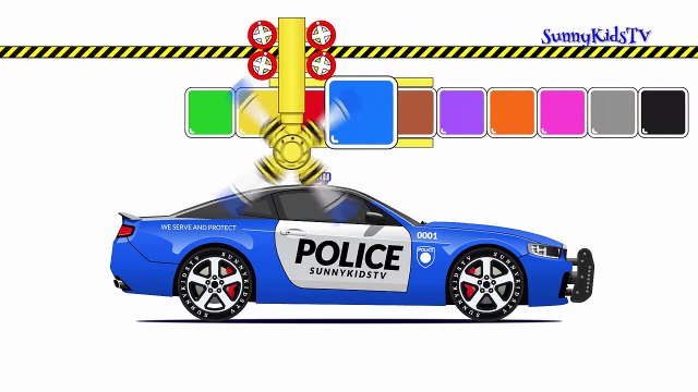 Cars and Trucks for kids Police car Learn colors Videos for children-mJh0VdxNmWw