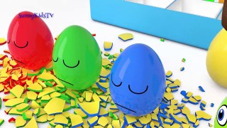Learn colors with Surprise eggs and Hammer 3D Cartoons for children Video for