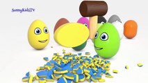 Learn colors Learn shapes Surprise eggs and Hammer Part 2 3D Cartoons for children