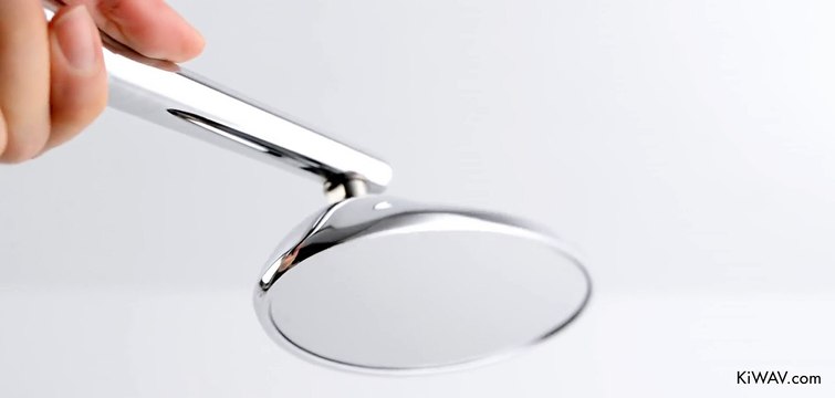 Motorcycle Mirrors Ultra Chrome Adjustable Sportsbike with Matte Mirror Base Magazi | KiWAV