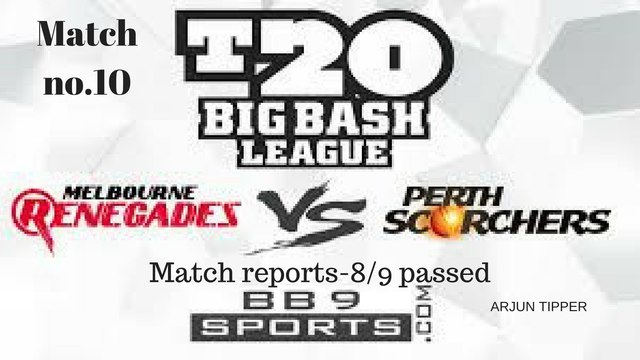 FREE predictions Big Bash League Match no.10 Perth scorchers vs Melbourne renegades