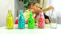 Learn colors with Baby Colored Bottles _ Bad Kids Colours L