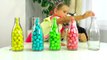 Learn colors with Baby Colored Bottles _ Bad Kids Colours Learning Finger Family
