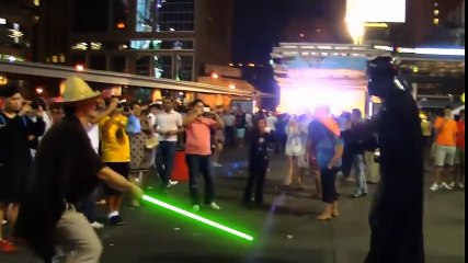 Lightsaber Duel - VADER vs OBI JUAN KENOBI - Geek Week | Superheroes | Spiderman | Superman | Frozen Elsa | Joker