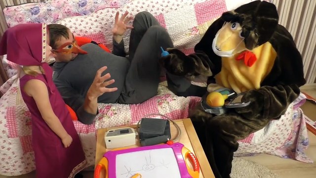 Masha and the Bear cartoon MASHA AND the BEAR Play doctor with INJECTIONS Vitamins Ma