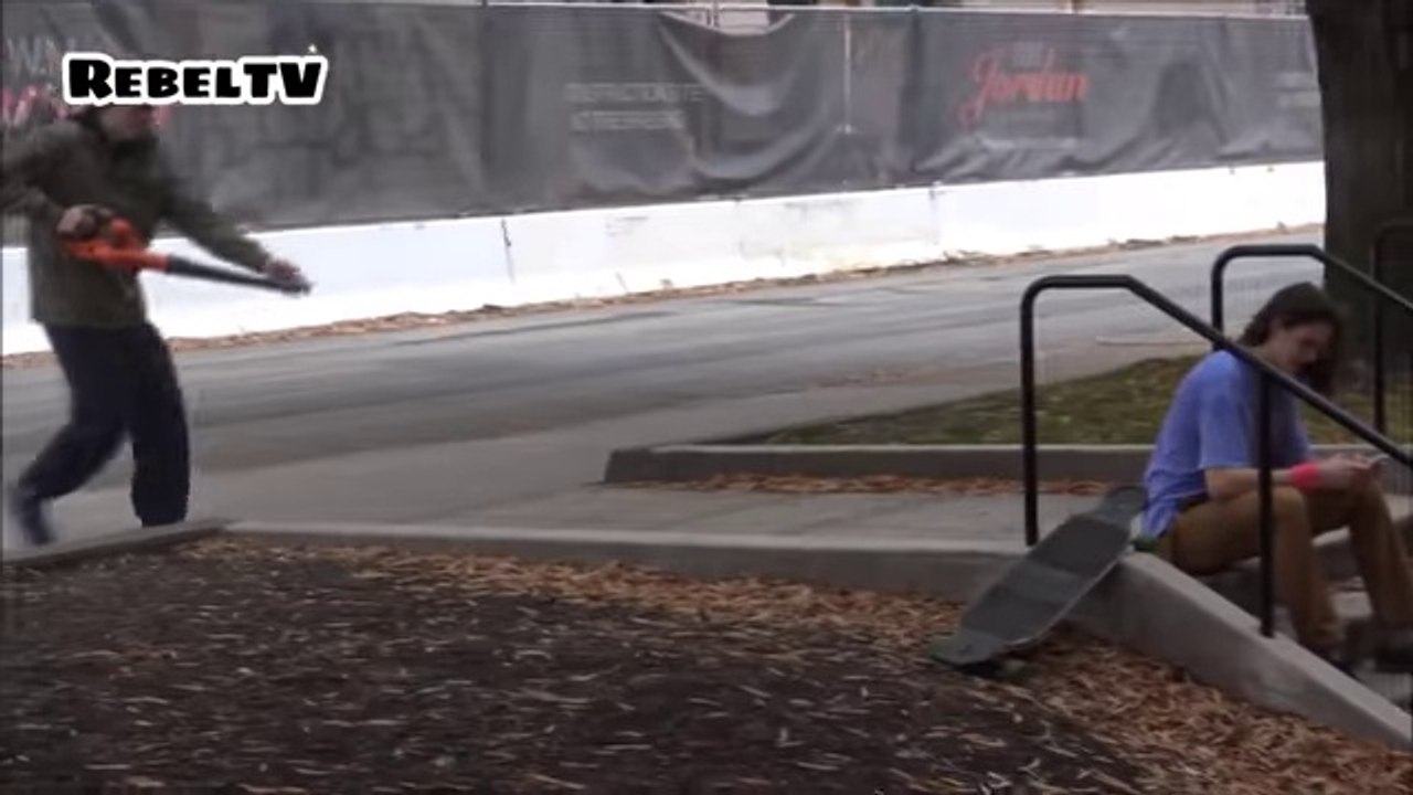 Leaf Blower Flour Prank with girls - new video